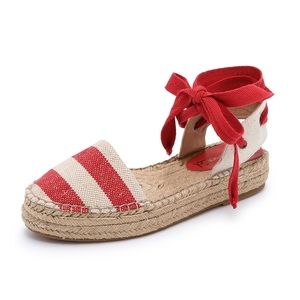 Red and beige splendid espadrille sandals size 7
